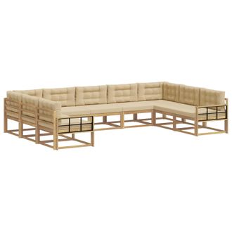 vidaXL Conjunto De Sof&aacute;s De Exterior 9 Uds. Y Beige Vidaxl