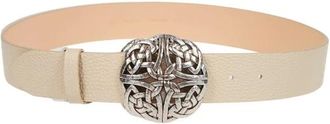 Eleventy Braided Buckle Belt - female - Eleventy - Belts - Beige - 85 CM - Accessories
