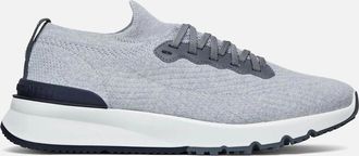 Brunello Cucinelli Mens Stretch Knit Sneakers Grey - Size: 9