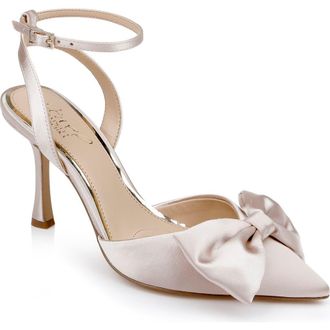 Badgley Mischka Yanna Pointed Toe Pump in Champ Sati at Nordstrom Rack, Size 6.5