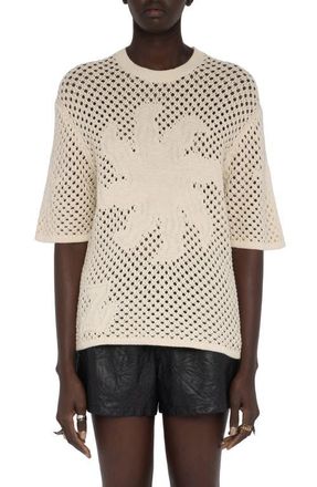 Zadig&Voltaire Maylina Open Stitch Shirt in Ecru at Nordstrom, Size X-Small