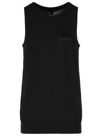 Amiri Canotta in cotone nero Amiri Knit Mesh