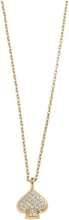 Kate Spade New York Everyday Spade Pave Mini Pendant Womens Necklace Clear/Gold, Brass