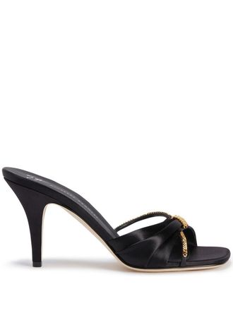 Giuseppe Zanotti Symonne 85mm mules - women - Satin/Leather/Leather - 35.5 - Black