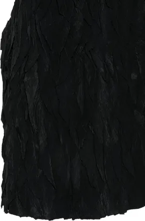 Alysi Feather-Textured Ruffled Tank Top - Black
