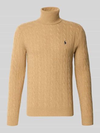 Polo Ralph Lauren Slim Fit Strickpullover aus Woll-Kaschmir-Mix in Camel, Gr&ouml;&szlig;e XXL