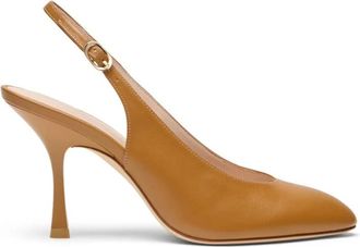 Stuart Weitzman Madison Slingback Pump 85 - Dames - Pumps - Bruin - 39 EU - Leer - Schoenen