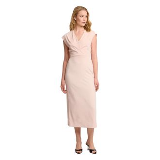 Kocca Midi Jurk met Split - Dames - Feestkleedjes - Beige - S - Kleedjes