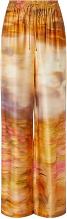Pinko Pantaloni con coulisse e stampa astratta - Giallo