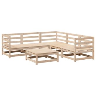 vidaXL Juego De Sof&aacute;s De Jard&iacute;n 6 Piezas Madera Maciza De Pino Vidaxl