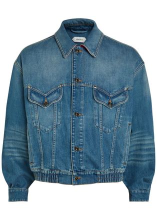Versace Leather-collar Denim Jacket - Blue - 52 (IT52 / XL)