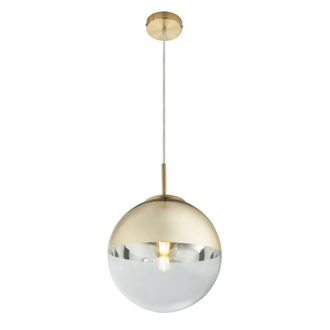 Netlighting Varus 25cm Globe Pendant Gold Colors Transparent Glass Shade 1x E27