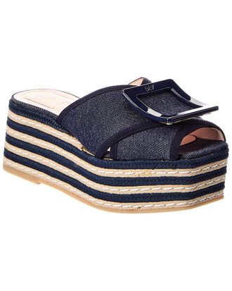 Roger Vivier Denim Platform Sandal