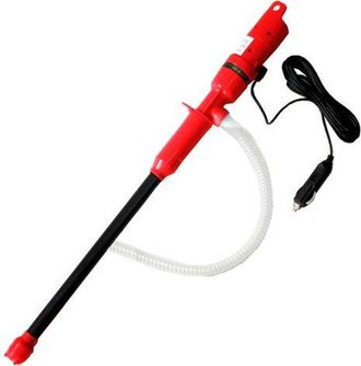 OEM Bomba El&eacute;ctrica Port&aacute;til Para Transferencia De L&iacute;quidos, Apta Para Gasolina, Di&eacute;sel, Acuarios Y Estanques, Con Tubo De Succi&oacute;n Rojo, 12 V