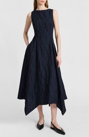 Santorelli Palma Sleeveless Midi Dress in Abstract Jacquard in Midnight at Nordstrom, Size 10