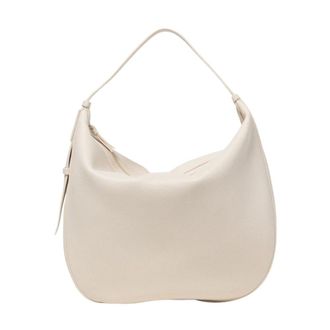 A|X Armani Exchange Tassen, Dames, Wit, ONE Size, Leer, Gestructureerde Crescent Schoudertas