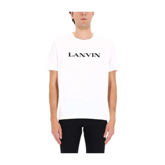 Lanvin Camiseta de Algod&oacute;n Bordada - Tops - Hombre - Blanco - XS