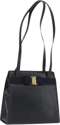 Ferragamo Pre-owned Leren Schoudertas - Dames - Vintage Schoudertas - Blauw - ONE Size - Leer - Vintage