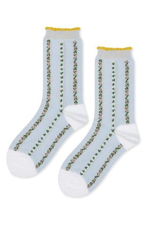 Hansel From Basel Louelle Crew Socks in Periwinkle at Nordstrom