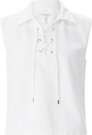 Rag & Bone Polo Shirt - Dames - Polos - Wit - M - Katoen - Tops