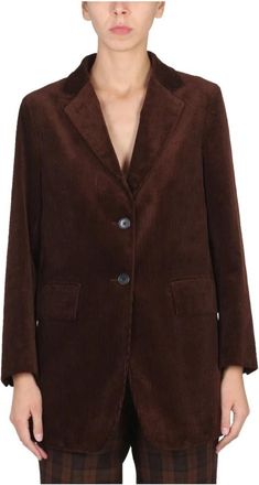 Margaret Howell Corduroy Single-Breasted Blazer - Dames - Blazers - Bruin - M - Katoen - Jassen