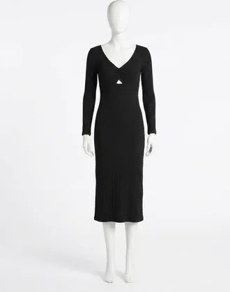 Z Supply Orla Rib Midi Dress In Black