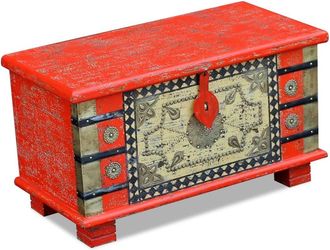 Berkfield Home Storage Chest Red Mango Wood 80x40x45 cm | Size: 80 x 40 x 45 cm