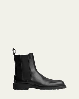 Bottega Veneta Mens Ben Smooth & Intrecciato Leather Chelsea Boots