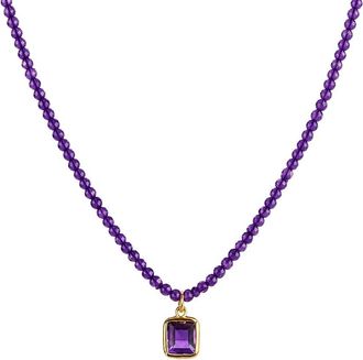 Jewelmak 14K African Amethyst Necklace