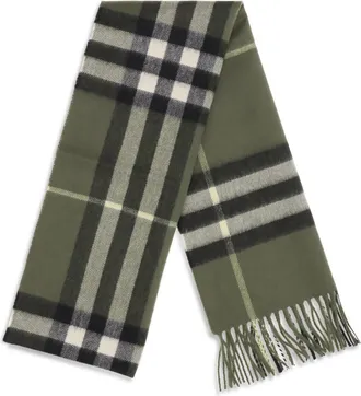 Burberry Check Cashmere Scarf - Green