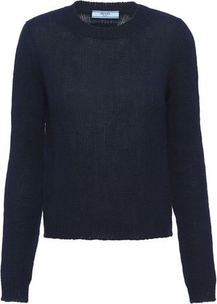 Prada crew-neck cashmere jumper - women - Cashmere - 40 - Blue