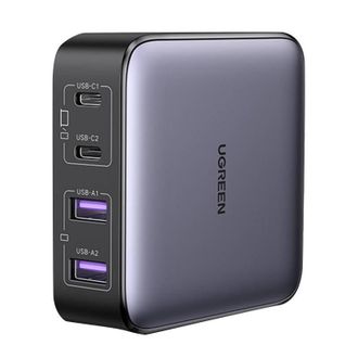 OEM Cargador De Pared Ugreen Cd327 Nexode, 2 Puertos Usb-c, 2 Puertos Usb-a, Gan, 65 W (gris)