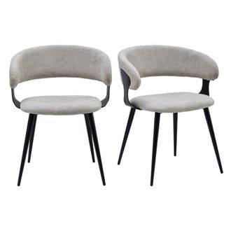 Moloo Sillas de comedor en tela luxury gris&aacute;cea (x2)