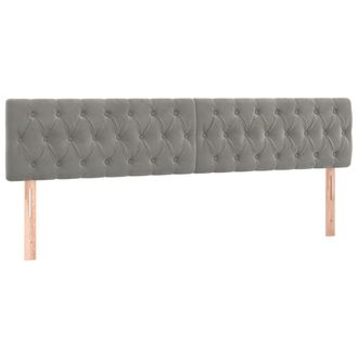 vidaXL Cabeceros 2 Unidades De Terciopelo Gris Claro 90x7x78/88 Cm Vidaxl