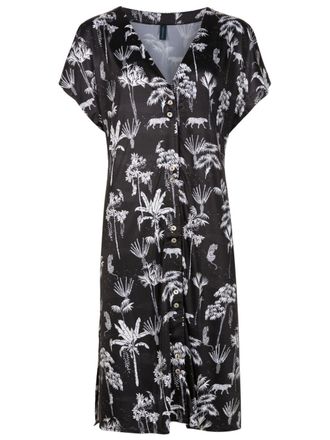Lygia & Nanny Artemis botanical-print midi dress - Black