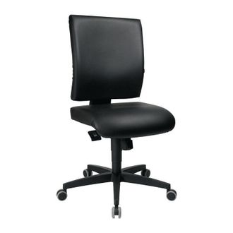 Topstar Silla Giratoria Industrial Lightstar 10 Ruedas Para Suelo Duro Cubierta De Cuero Sint&eacute;tico Negro 410-530mm