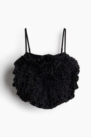 H&M Embellished Strappy Top in Black at Nordstrom, Size X-Small