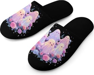 Generic Cute Ghost Mens Slippers Warm Non-Slip Houes Shose Spa Slipper for Home Bedroom