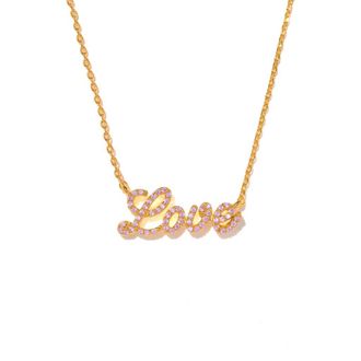 Girls Crew Love Script Pendant Necklace in Gold at Nordstrom