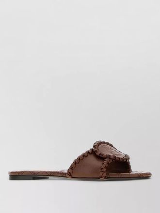 Burberry leather flat sandals open toe braided strap