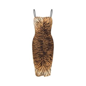 Moschino Midi Dresses, female, Brown, Size: S Printed Jersey Dress