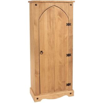 Home Source Industries Home Source - Corona Storage Cupboard Solid Pine 1Door Wooden Mexican Vestry Cabinet Shelving