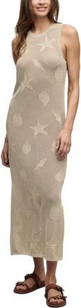 Barefoot Dreams Sunbleached Shell Open Stitch Cotton Maxi Dress in Stone at Nordstrom, Size X-Small