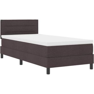 vidaXL Cama Tipo Box Spring Con Colch&oacute;n Marr&oacute;n Oscuro 90 X 200 Cm Tela Vidaxl