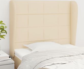 vidaXL Cabecero Con Orejas De Tela Color Crema 103x23x118/128 Cm Vidaxl