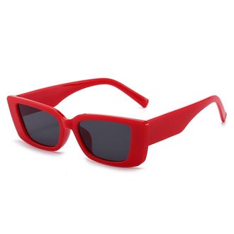 Generic Small Frame Women Vacation Sunglasses Commuter Party Decorative Sun Glasses(Red)