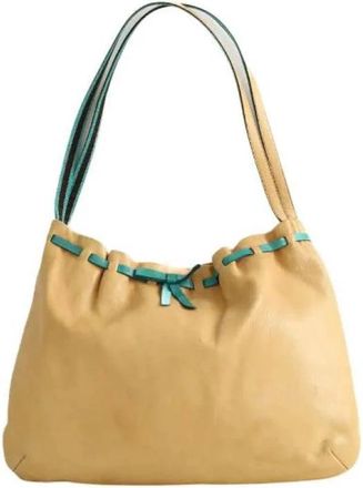 Miu Miu Pre-owned Bow Bag - Dames - Vintage Tas - Beige - ONE Size - Leer - Vintage