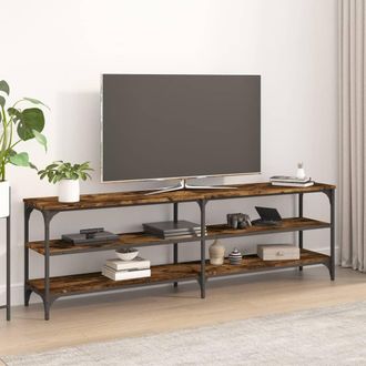 vidaXL Mueble De Tv Madera Contrachapada Roble Ahumado 160x30x50 Cm Vidaxl