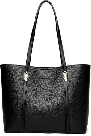 Generic Compatible For Soft Leather Classic Women Handbags Shopping Bag Brand Large Capacity Womens Shoulder(Black)