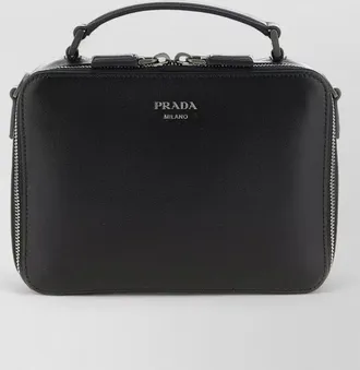 Prada leather crossbody clutch bag